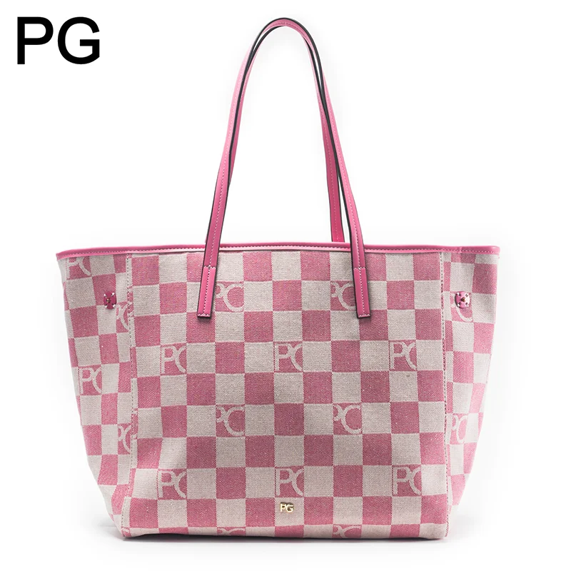 กระเป๋าโท้ทลายตารางหมากรุก PG  - Tote Bag Leather Monogram บทวิจารณ์และราคา